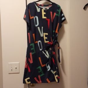 Love graphic knit dress